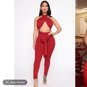 Bad Intentions Jumpsuit -Red